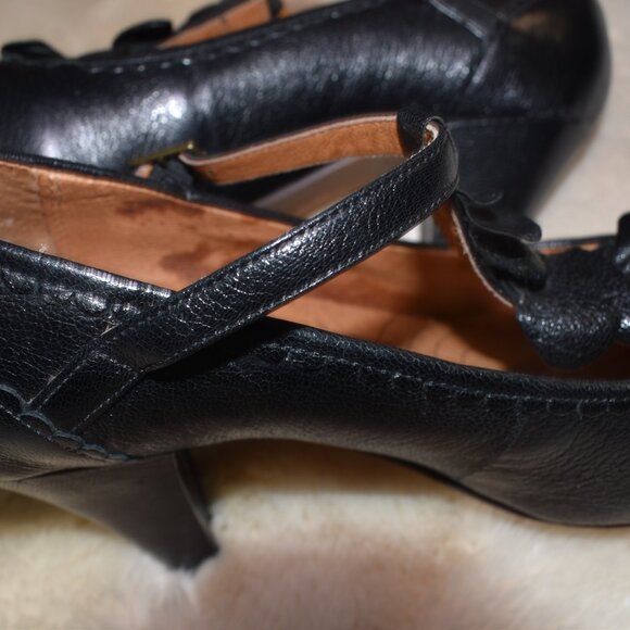 Clarks Indigo Black Leather Mary Jane Heels Size 9 Comfort Dress Shoes - Picture 11 of 13